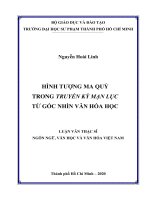 Hình tượng ma quỷ trong truyền kỳ mạn lục từ góc nhìn văn hóa học  