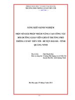 SKKN: Một số giải pháp nhằm nâng cao công tác bồi dưỡng giáo viên giỏi ở trường THCS Tiến Tới - huyện Hải Hà - tỉnh Quảng Ninh