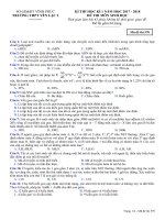 Đề kiểm tra HK 1 môn Sinh học lớp 12 năm 2017-2018 - THPT Yên Lạc 2 - Mã đề 570