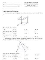 Đề kiểm tra 1 tiết chương 3 môn Hình học 11 năm 2019-2020 - Trường THPT Sông Đốc