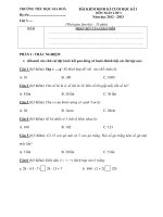 2 Đề kiểm tra định kỳ cuối HK1 môn Toán (2012-2013) - Tiểu học Gia Hòa - Kèm Đ.án