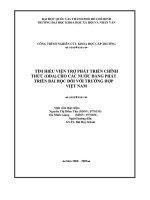 Tìm hiểu viện trợ phát triển chính thức (oda) cho các nước đang phát triển bài học đối với trường hợp việt nam    