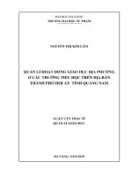 Quản lý hoạt động giáo dục địa phương ở các trường tiểu học trên địa bàn thành phố hội an, tỉnh quảng nam  