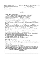 Đề thi học kì 1 môn GDCD lớp 9 năm 2017-2018 có đáp án - Trường THCS Hồng Phương