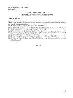 Đề cương ôn tập kiểm tra 1 tiết môn Lịch sử 9 năm 2019-2020 - Trường THCS Long Toàn