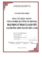 SKKN: Một số biện pháp nâng cao hiệu quả công tác kiểm tra hoạt động sư phạm của giáo viên ở trường THPT Nguyễn Hữu Cảnh