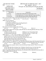 Đề thi HK 2 môn Lịch sử lớp 12 năm 2017 - Sở GD&ĐT Quảng Nam - Mã đề 610