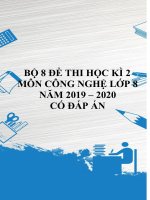 Bộ 8 đề thi học kì 2 môn Công nghệ lớp 8 năm 2019-2020 có đáp án
