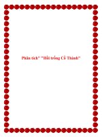 Ngữ văn lớp 10: Phân tích Hồi trống Cổ Thành