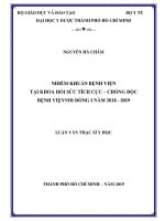Nhiễm khuẩn bệnh viện tại khoa hồi sức tích cực – chống độc bệnh việnnhi đồng i năm 2018   201 