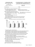 Đề kiểm tra HK1 môn Địa lí lớp 10 năm 2017-2018 - THPT Quế Võ 1 - Mã đề 107