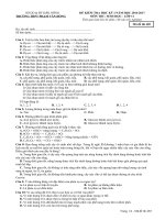 Đề kiểm tra HK1 môn Sinh học lớp 11 năm 2017 - THPT Phạm Văn Đồng - Mã đề 485