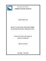 luận văn thạc sĩ quản lý chi ngân sách nhà nước tại huyện kon rẫy, tỉnh kon tum 