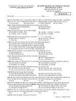 Đề kiểm tra HK1 môn Hoá học lớp 12 năm 2017 - THPT Phạm Văn Đồng - Mã đề 356