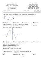 Đề kiểm tra 1 tiết lần 2 môn Đại số lớp 10 năm 2017-2018 - THPT Ngô Gia Tự - Mã đề 023