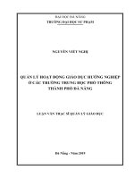 Quản lý hoạt động giáo dục hướng nghiệp ở các trường trung học phổ thông thành phố đà nẵng  