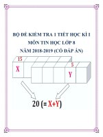 Bộ đề kiểm tra 1 tiết học kì 1 môn Tin học lớp 8 năm 2018-2019 có đáp án