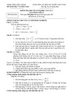 Đề kiểm tra học kì I lớp 11 năm 2009-2010 môn Toán - Sở GD & ĐT Tiền Giang