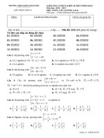 Đề kiểm tra 15 phút lần 3 môn Toán lớp 10 NC năm 2016-2017 - THPT Hàm Thuận Bắc - Mã đề 618