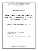 Tăng cường khả năng đáp ứng nhu cầu tin tại trung tâm học liệu đại học sài gòn     