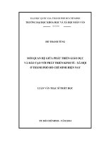 Mối quan hệ giữa phát triển giáo dục và đào tạo với phát triển kinh tế   xã hội ở thành phố hồ chí minh hiện nay     