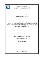 luận văn thạc sĩ quản lý nhà nước công tác khám chữa bệnh y tế tư nhân trên địa bàn thành phố pleiku tỉnh gia lai 