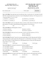 Đề kiểm tra 1 tiết bài số 1 môn Hóa học lớp 12 năm 2017-2018 - THPT Ngô Gia Tự - Mã đề 013