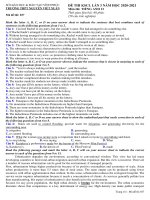 Đề thi KSCL học kì 2 môn Tiếng Anh lớp 12 năm 2020 - 2021 THPT Nguyễn Viết Xuân có đáp án | Tiếng Anh, Lớp 12 - Ôn Luyện