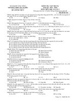 Đề kiểm tra tập trung lần 2 môn Hóa học lớp 10 năm 2017-2018 - THPT Gia Nghĩa - Mã đề 216