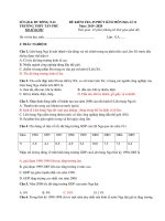 Đề kiểm tra 45 phút học kì 2 môn Địa lí 11 năm 2019-2020 có đáp án - Trường THPT Tân Phú