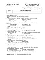 Đề thi học kì 1 môn Khoa học lớp 5 năm 2019-2020 có đáp án - Trường Tiểu học Lộc Sơn 2