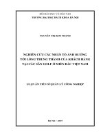 Nghiên cứu các nhân tố ảnh hưởng tới lòng trung thành của khách hàng tại các sân golf ở miền Bắc Việt Nam