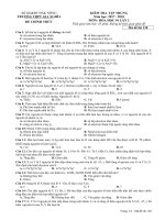 Đề kiểm tra tập trung lần 2 môn Hóa học lớp 10 năm 2017-2018 - THPT Gia Nghĩa - Mã đề 128