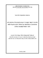 Xây dựng ứng dụng dạy và học trực tuyến môn mạng máy tính tại Trường cao đẳng Công nghiệp Phúc Yên