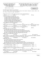 Đề thi thử lần 1 THPT Quốc gia năm 2017 môn Hóa học có đáp án - Trường THPT chuyên Lương Thế Vinh