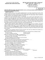 Đề thi thử ĐH đợt 3 năm 2017 môn Anh văn - THPT Trần Hưng Đạo - Mã đề 209