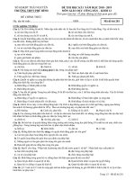 Đề thi HK1 môn GDCD lớp 12 năm 2018-2019 - Sở GD&ĐT Thái Nguyên - Mã đề 281