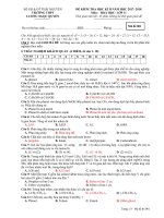 Đề kiểm tra HK2 môn Hóa học 11 năm 2018 có đáp án - Trường THPT Lương Ngọc Quyến