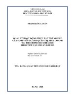 Quản lý hoạt động thực tập tốt nghiệp của sinh viên ngành quản trị kinh doanh tại thành phố hồ chí minh theo tiếp cận chuẩn đầu ra tt
