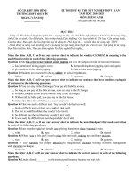 Đề thi thử TN THPT 2021   môn tiếng anh   chuyên hoàng văn thụ   hòa bình   lần 2   file word có lời giải