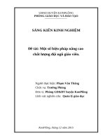 Sáng kiến kinh nghiệm: Một số biện pháp nâng cao chất lượng đội ngũ giáo viên