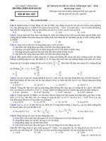 Đề thi KSCĐ lần 2 môn Vật lí lớp 12 năm 2017-2018 - THPT Ngô Gia Tự - Mã đề 435