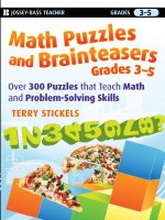 Math puzzles and brainteasers, grades 3 5  over 300 puzzles that teach math and problem solving skills by terry stickels 