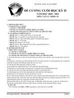 Đề cương ôn tập học kì 2 môn Vật lý lớp 10 năm 2020 - 2021 THPT Xuân Đỉnh | Vật Lý, Lớp 10 - Ôn Luyện