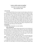 Sáng kiến kinh nghiệm: Vai trò của ban quản sinh nhà trường THPT