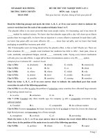 23  đề thi thử TN THPT 2021   môn tiếng anh   THPT chuyên trần phú   hải phòng   lần 1   file word có lời giải 