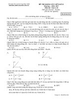 Đề thi khảo sát giữa HK 2 môn Vật lí lớp 10 năm 2016-2017 - THPT Nguyễn Văn Cừ - Mã đề 022