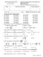 Đề kiểm tra 45 phút lần 3 môn Toán lớp 12 năm 2016-2017 - THPT Hàm Thuận Bắc - Mã đề 174