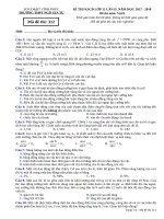 Đề thi KSCĐ lần 2 môn Vật lí lớp 12 năm 2017-2018 - THPT Ngô Gia Tự - Mã đề 312