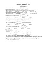 Đề kiểm tra 1 tiết HK2 môn Toán lớp 9 - (Kèm đáp án) đề số 50